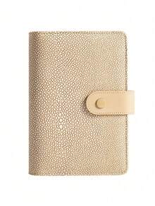 1SET A6 Pebble Grain PU Leather 6 Ring Binder Budget Planner With Pen Loop Card Slots Durable Compact Portable Financial Organizer For Office School Home Accounting Money Tracking Must Have Gift - Pebble pattern - View 10