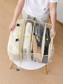 Large Capacity Foldable Hanging Storage Bag, Portable Travel Clothing Organizer With Hooks, Suitable For Wardrobes And Suitcases. - Multicolor - View 4