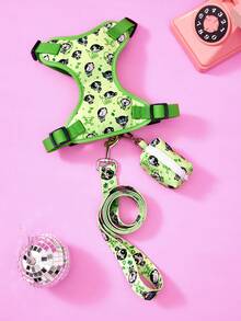 THE POWERPUFF GIRLS X PETSIN Printed Cat And Dog Vest Pet Leash, Waste Bag - Green - View 10
