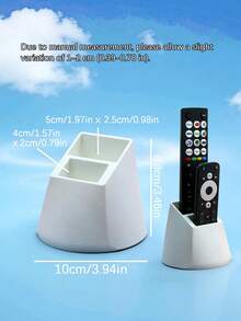 Tempat Penyimpanan Remote Control Bergaris Vertikal Cetak 3D, Kotak Organizer Penyimpanan Meja 2 Slot - MultiWarna - View 3