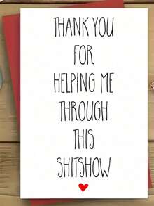 1pc Funny Thank You Card, Shitshow Card, Thank You For Supporting Me Card, Sarcastic Appreciation Card, Coworker Friend Thank You Card, Humorous Gift Card - multicolor - View 7