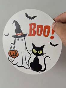 Wooden Halloween Ghost Themed Desktop Ornament, Swing & Book Corner Shelf Decor, Festive Atmosphere Tabletop Display For Home Decoration - View 15