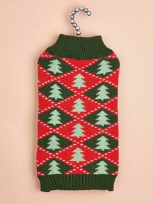 PETSIN Mas Tree Snowflake Fair Isle Dog Knit Vest, Sleeveless Holiday Pet Tank, Winter Warm Puppy Sweater - Multicolor - View 10