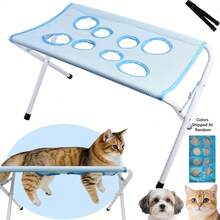 1 Pc Breathable Mesh Pet Bathing Hammock, Foldable Cat & Dog Grooming Restraint Hammock, Pet Grooming Cleaning Tool, For Hair Trimming, Hair Drying And Nail Trimming - one-size - View 4