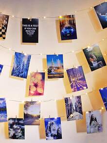 Teckwe 1set 1/2/3/4/5/10M Home Decor Photo Clips Light String,Indoor Bedroom Wall Decoration Fairy Light String With Plastic Clips, Wedding Birthday Party Decor Light String, Christmas Tree Decoration Lights,Girls' Room Wall Decorative Light String - Yellow light - View 7