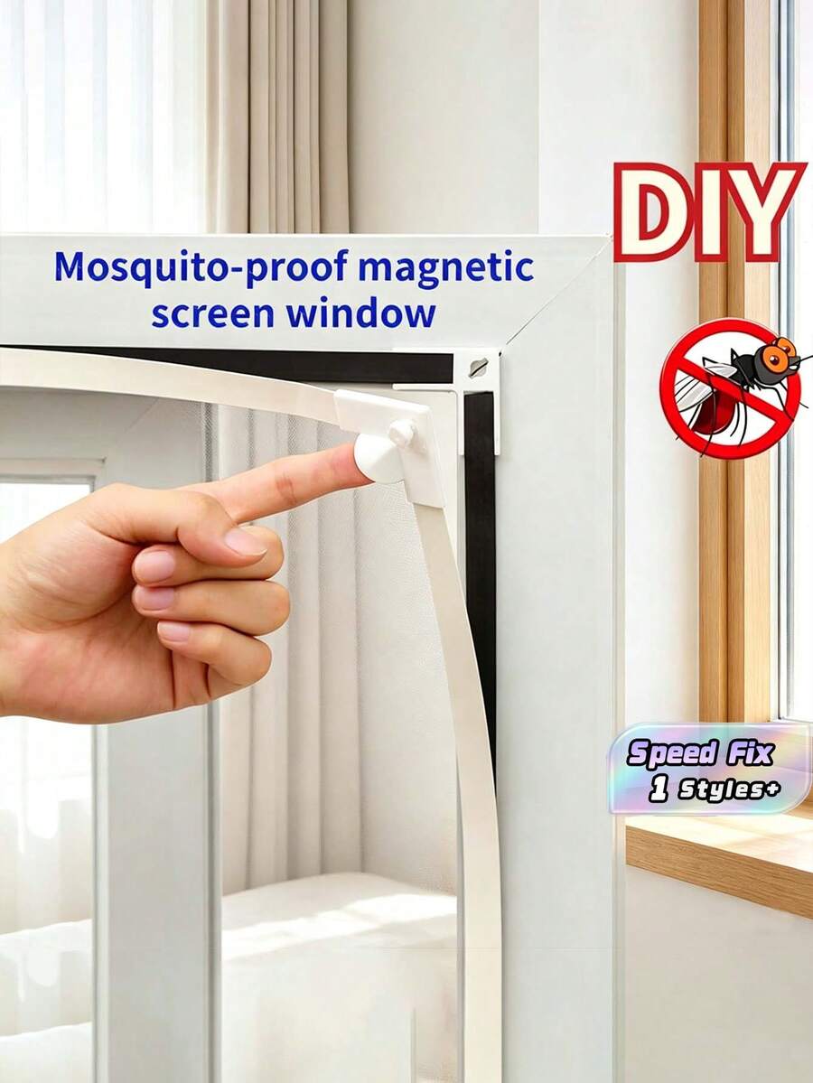 (Set Lengkap) Jaring Anti Nyamuk Magnetik yang Dapat Disesuaikan, Jaring Serangga DIY, Kelambu Anti Serangga Terbang - Kasa jendela anti nyamuk - View 1