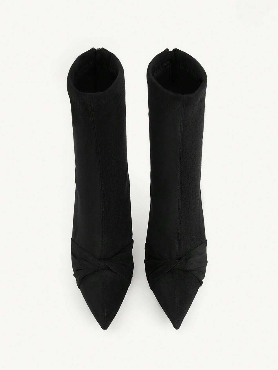 CUCCOO CHICEST Autumn And Winter Black Suede Kinked Pointed Head High Heel Back Zipper Ankle Boots Royal Sister Style Thin Elegant Commuter Women's Boots Fall Boots