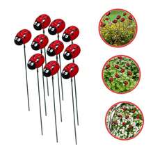 Lifelike Resin Ladybug Garden Stake Decor, Cute Simulated Beetle ...