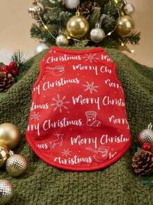 PETSIN 1pc Christmas Letter Print Pet Breathable Vest - Multicolor - View 4