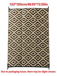 5ft X 8ft Waterproof Outdoor Rug, Reversible Plastic Straw Indoor Outdoor Patio Carpet For RV, Porch, Deck, Backyard, Camper, Balcony, Picnic, Grey And White - multicolor - View 11