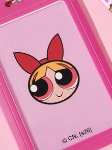 THE POWERPUFF GIRLS X SHEIN 卡通印花卡夾附掛繩，可收納 2 張卡片，適合送禮 - 長方形 - 查看 6