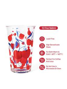 PEPSI X SHEIN 1 Buah/360ml Gelas Tutup Natrium Kalsium, Gelas Air Dingin, Cocok Untuk Air Dingin, Minuman, Kopi, Teh, Susu. - Clear - View 3
