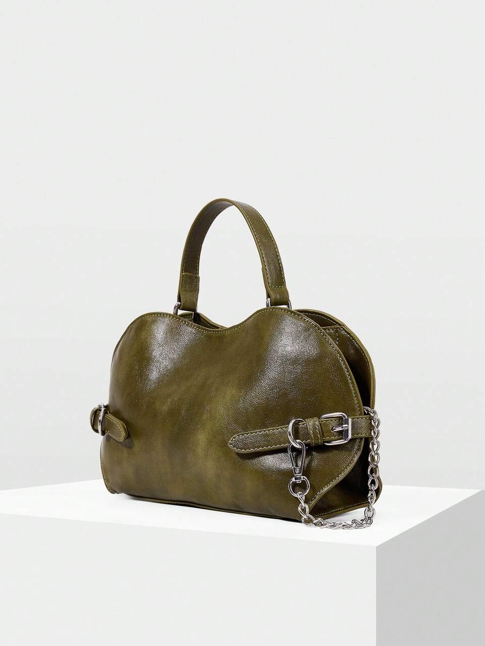 MOTF WOMEN'S FASHION RETRO OLIVE GREEN HANDBAG, EXQUISITE CHAIN AND BUCKLE DECORATION, SUITABLE FOR DAILY, COMMUTING, CAMPUS, TRAVEL, SHOPPING, HOLIDAY PAR