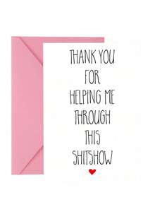 1pc Funny Thank You Card, Shitshow Card, Thank You For Supporting Me Card, Sarcastic Appreciation Card, Coworker Friend Thank You Card, Humorous Gift Card - multicolor - View 6
