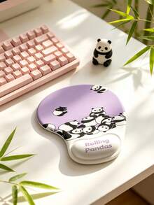 Cute Panda‑Pattern Memory Foam Wrist‑Support Mouse Pad, Thick Anti‑Slip Dust‑Resistant Wrist Cushion For Gaming & Office Daily Use - View 7