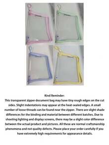 Macaron-Colored Transparent A4 File Folder, Large Capacity Textbook Zippered Student Tote Bag, Thick Waterproof Storage Bag With Hanging Rope For Carrying Files. - Multicolor - View 10