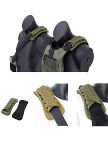 1Pc Mesh Shoulder Pad Protector, Breathable Laser‑Cut Tactical Vest Shoulder Strap Cushion, Comfort Padded Cover For Hunting Vest, Backpack, Outdoor Gear - multicolor - View 5