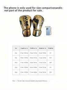 Adult Boxing Gloves, Muay Thai And Kickboxing Training Gloves, Combat Fighting Gloves, Protective Gear Gloves. - Gold - View 3