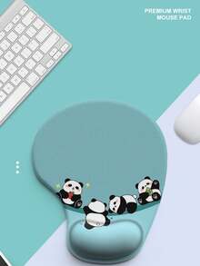 Cute Panda‑Pattern Memory Foam Wrist‑Support Mouse Pad, Thick Anti‑Slip Dust‑Resistant Wrist Cushion For Gaming & Office Daily Use - View 2