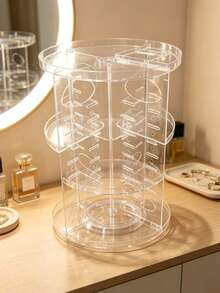 Rotatable Clear Acrylic Organizer, Desktop Bathroom Vanity Makeup Storage Holder - Multicolor - View 5
