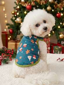 PETSIN 1pc Pet Christmas Pattern Breathable Lightweight Vest, For Cats & Dogs - Multicolor - View 3