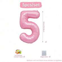 1Set Pink 32-Inch Number Foil Balloon DIY Kit With Pom-Poms For Birthday Party, Baby Shower Decor, Photo Props, Party Supplies - View 10