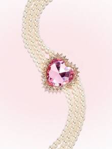 Popjeli 3pcs Pink Love Pearl Jewelry Set - Pink - View 11