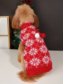 PETSIN Mas Tree Snowflake Fair Isle Dog Knit Vest, Sleeveless Holiday Pet Tank, Winter Warm Puppy Sweater - Multicolor - View 13