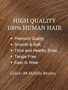 Mini Tape In Hair Extensions Human Hair, #4 Middle Brown Straight Style, 14‑22 Inch Lengths, Invisible Seamless Design, Premium Thick Ends Healthy Hair, Ideal For Thin Hair, Professional Salon Application And Daily Wear For Women & Girls - S4 - View 2