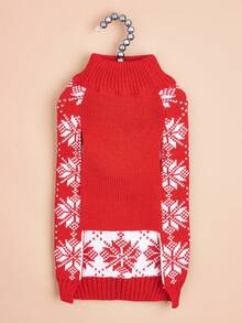 PETSIN Mas Tree Snowflake Fair Isle Dog Knit Vest, Sleeveless Holiday Pet Tank, Winter Warm Puppy Sweater - Multicolor - View 14