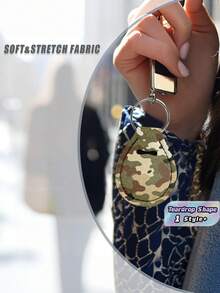 1PC Polyester Keychain Camouflage Waterdrop Pear Pendant Backpack Wallet Decor Gift For Travel Party Christmas Durable Portable Popular - Multicolor - View 1