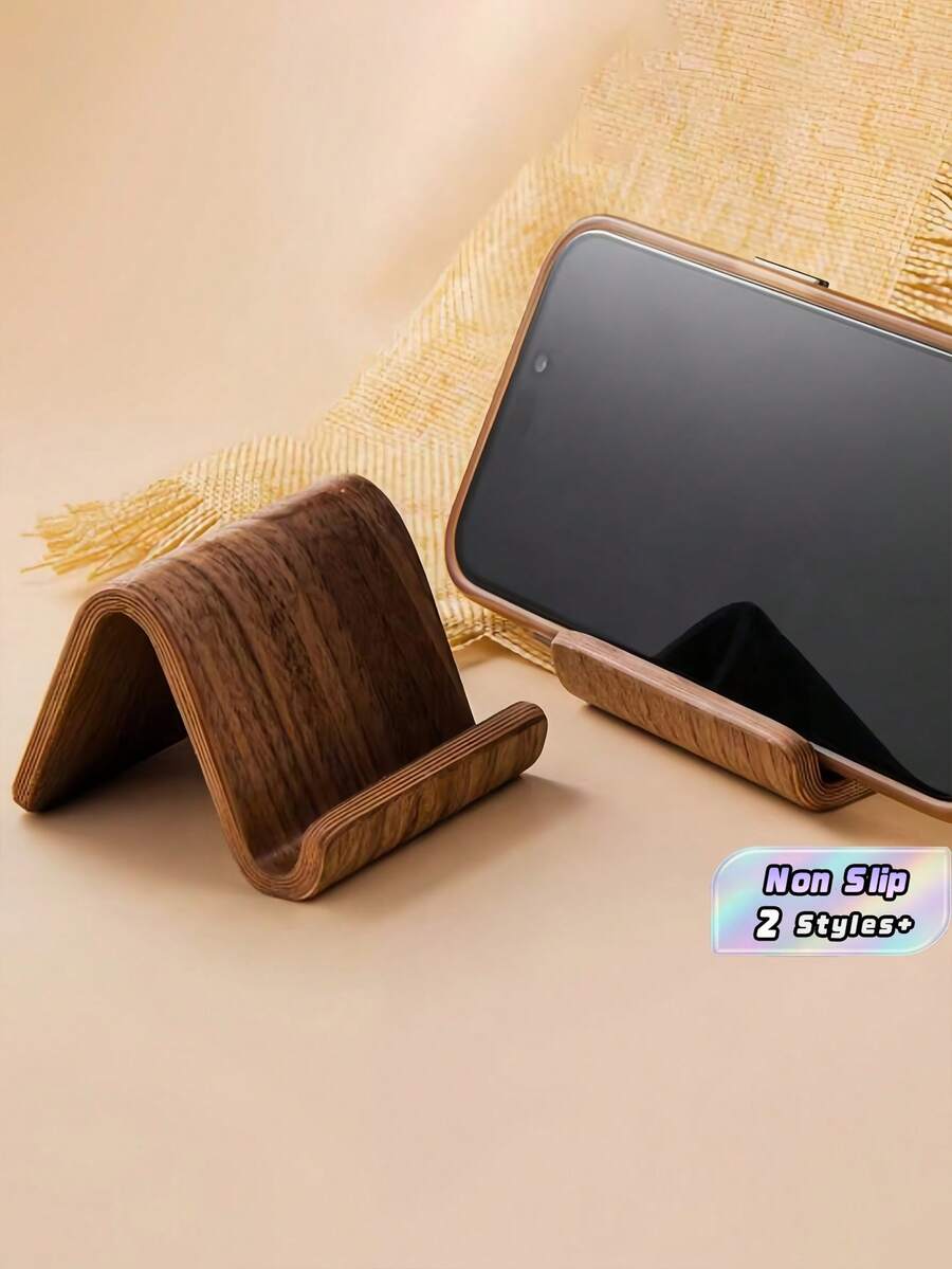 1 Buah Dudukan Ponsel Kayu Retro dengan Rak Penyimpanan, Kompatibel dengan Semua Ponsel Pintar, Pengatur Meja untuk Kantor, Meja Makan, Meja Kerja, Dekorasi Rumah, Hadiah Ulang Tahun Natal untuk Pria dan Wanita - MultiWarna - View 1