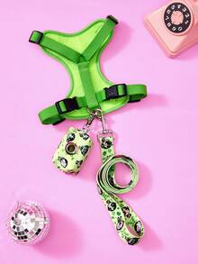 THE POWERPUFF GIRLS X PETSIN Printed Cat And Dog Vest Pet Leash, Waste Bag - Green - View 2