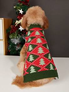 PETSIN Mas Tree Snowflake Fair Isle Dog Knit Vest, Sleeveless Holiday Pet Tank, Winter Warm Puppy Sweater - Multicolor - View 7