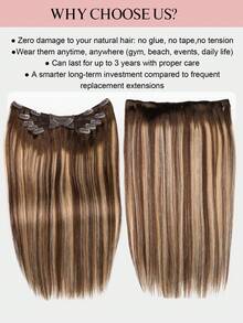 蜂蜜金 Balayage 章魚夾式人髮接髮片 一件式舒適佩戴 簡易安裝 便攜式髮片 打造豐盈髮型 - S4/27/4 - 查看 9