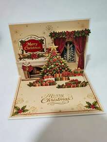 3D Pop‑Up Festival Greeting Card, Premium Christmas Arctic Cabin, Merry Christmas, Unique Pop‑Up Greeting Card - one size fits all - View 13