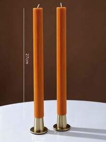 Cirelle 1 buah Lilin Taper Bergaris Aneka Warna, Lilin Makan Malam Tinggi Elegan Beralur untuk Pernikahan, Pesta, Ulang Tahun & Dekorasi Meja Rumah yang Estetis - Beraneka warna - View 16