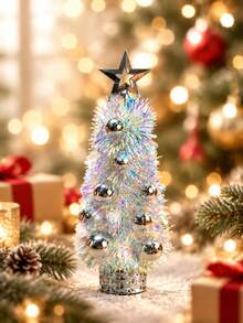 1PC Colorful Ice‑Cream Cone Mini Christmas Tree,Small Tabletop Christmas Ornament,Holiday Scene Decoration Figurine For Xmas Home Table Party Layout - Multicolor - View 9