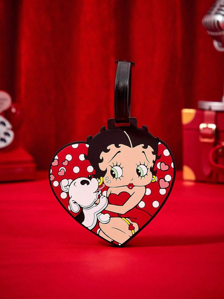 Betty Boop X Joivida 1PC Interesting Cartoon Luggage Tag - Red - View 1