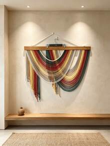 Nordic Cotton Rope Tassel Wall Hanging, Boho Wall Decor For Bedroom & Apartment - Multicolor - View 13