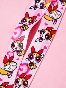 THE POWERPUFF GIRLS X SHEIN 卡通印花卡夾附掛繩，可收納 2 張卡片，適合送禮 - 長方形 - 查看 7