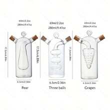 Haus Hana 2-In-1 Olive Oil And Vinegar Dispenser, Transparent Glass Oil And Vinegar Bottles, Oil Bottles With Dual Pour Spouts, Suitable For Kitchen Cooking Utensils - multi-specification - View 4