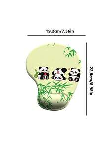 Cute Panda‑Pattern Memory Foam Wrist‑Support Mouse Pad, Thick Anti‑Slip Dust‑Resistant Wrist Cushion For Gaming & Office Daily Use - View 3
