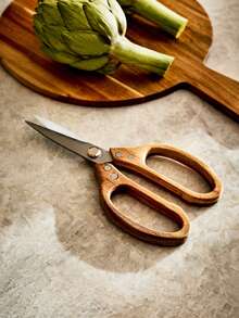 1PC Heavy Duty 3mm Thick Stainless Steel Kitchen Scissors With Acacia Wood Handle Multifunctional Sharp Comfortable Grip For Cutting Various Kitchen Tasks Cooking BBQ Gift For Men Women Christmas Birthday Housewarming Kitchen Gadgets Must Haves - Multicolor - View 3