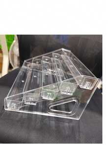 1个化妆品收纳盒，多层透明展示架，向下放置，适合方形香水瓶，不适合圆形香水瓶，PET材质，层间距1.57英寸，可放置指甲油、香水、口红等，可选3~7层，也适合收纳时尚眼镜、化妆包、精油等。 - 彩色 - 查看 12