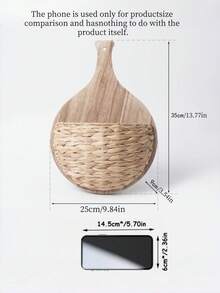 Rustic Woven Gourd Grass Wall‑Mounted Storage Basket, Creative Handmade Wall Hanging Flower Pot, Decorative Wall Basket Ornament - Multicolor - View 7