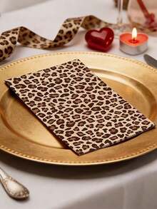 20pcs Leopard Print Theme Party Napkins, Fashionable Mixed Color Double-Layer Paper Napkins With Rhinestone Pattern, Suitable For Wedding, Birthday, Anniversary, Bachelorette Party And Various Celebration Events, Applicable For Wedding, Bridal Shower - Multicolor - View 9