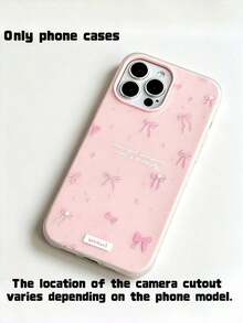 1件裝粉色蝴蝶結手機殼，適用於 iPhone 17 17 Pro，可愛卡通硬殼防震保護殼，禮物日常使用時尚配件 - 彩色 - 查看 9