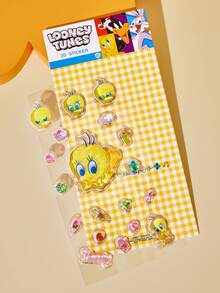 LOONEY TUNES X POKOJA LAND Tweety Bird 3D Puffy Sticker Sheet 4 Style Options, Transparent PVC Bubble Glue Cartoon Decals With Character Figure & Mini Item Shapes, Reusable Waterproof Stickers For Journaling Scrapbooking Laptop Suitcase Decor - Multicolor - View 11