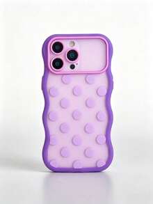 1PC Purple Wavy Macaron Polka Dot Phone Case Compatible With IPhone 18 18 Pro 18 Pro Max Frosted Semi Transparent Matte Finish Shockproof Cover For Women Girls - Multicolor - View 9